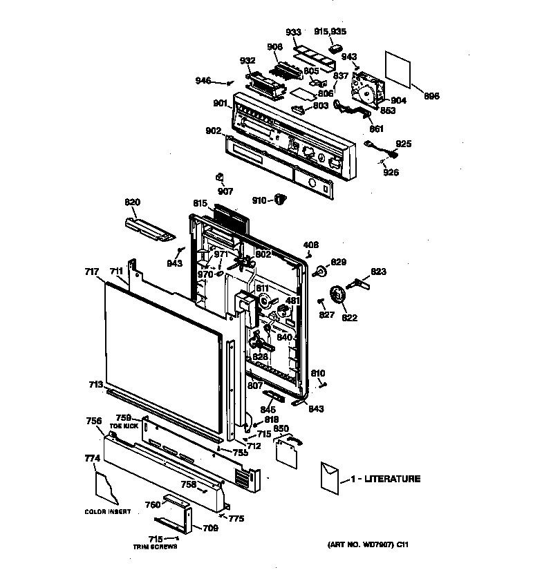 Escutcheon & door assembly