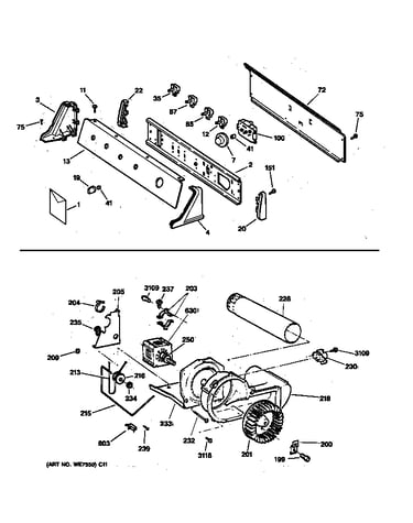 Backsplash, blower & drive assembly