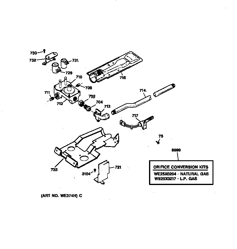 Gas valve & burner assembly