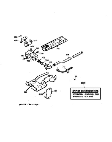 Gas valve & burner assembly