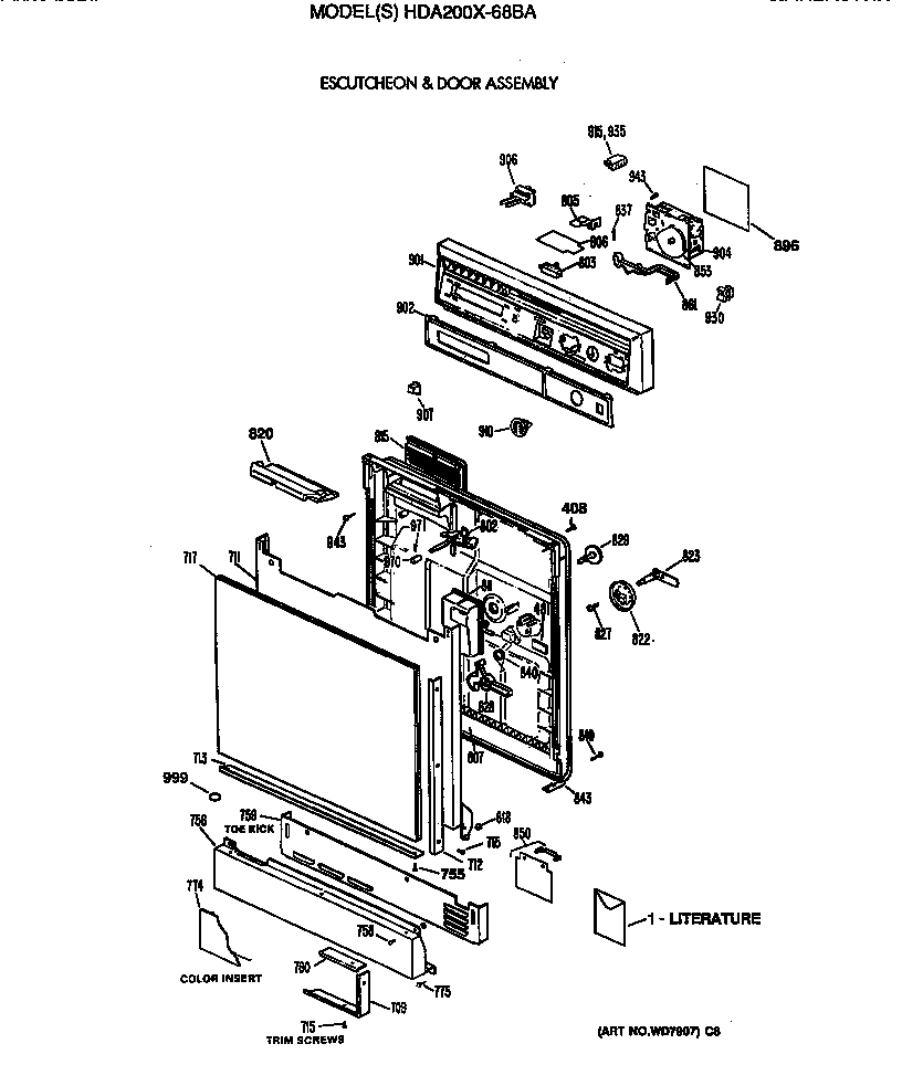 Escutcheon & door assembly