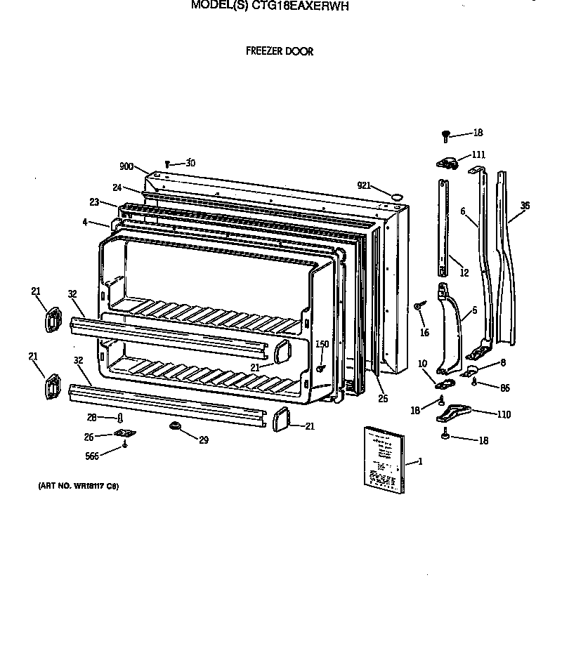 Freezer door