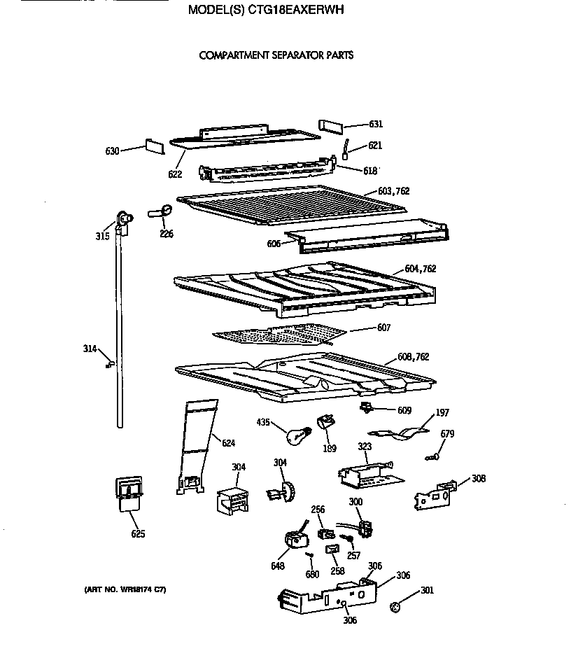 Compartment separator parts