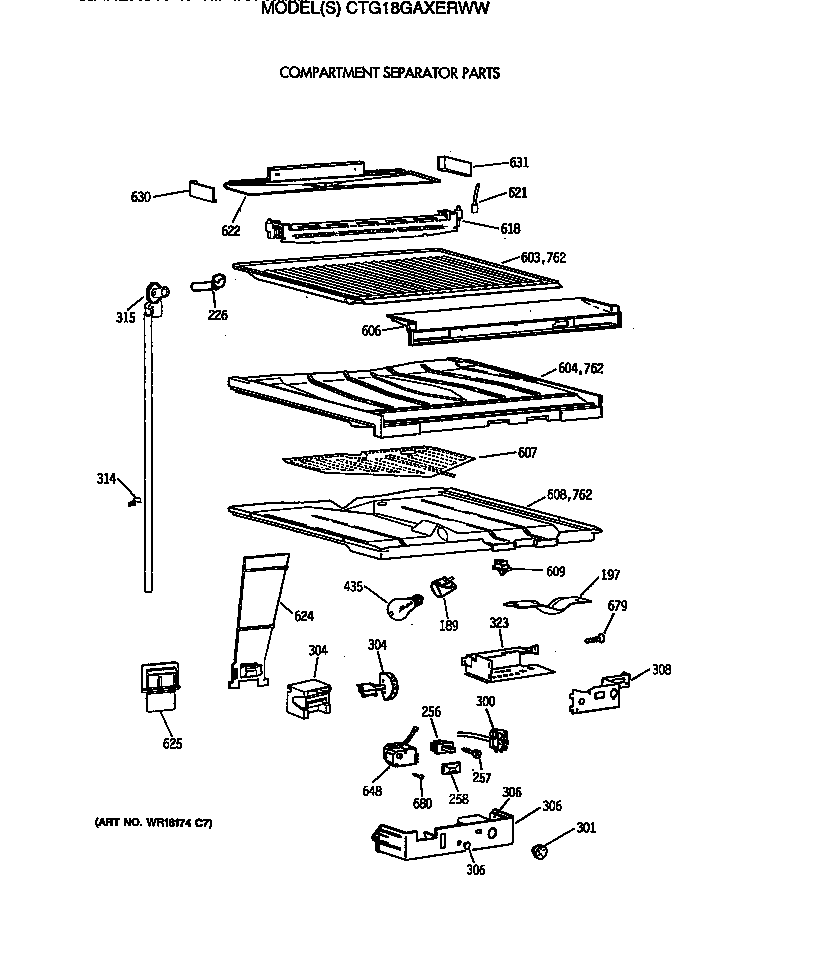 Compartment separator parts