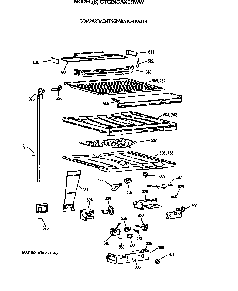 Compartment separator parts