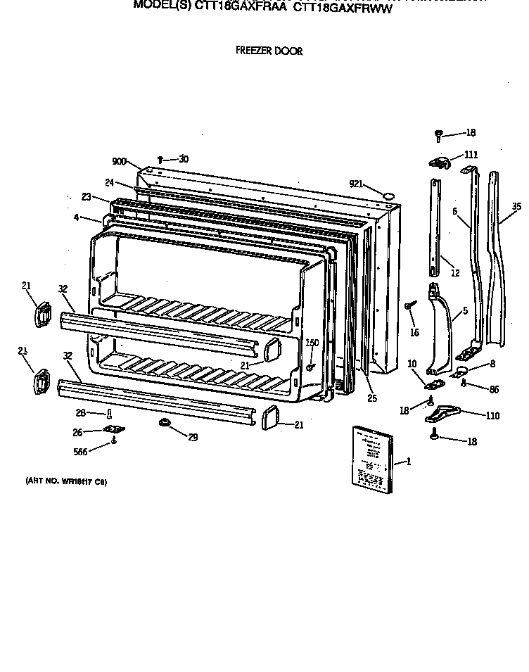 Freezer door