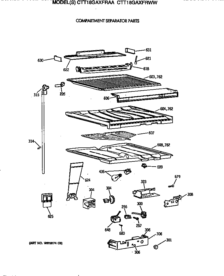 Compartment separator parts