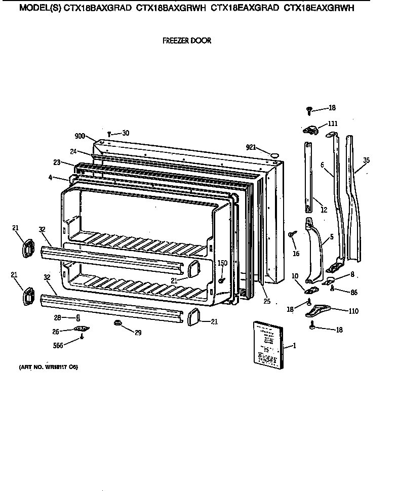 Freezer door