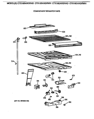 Compartment separator parts