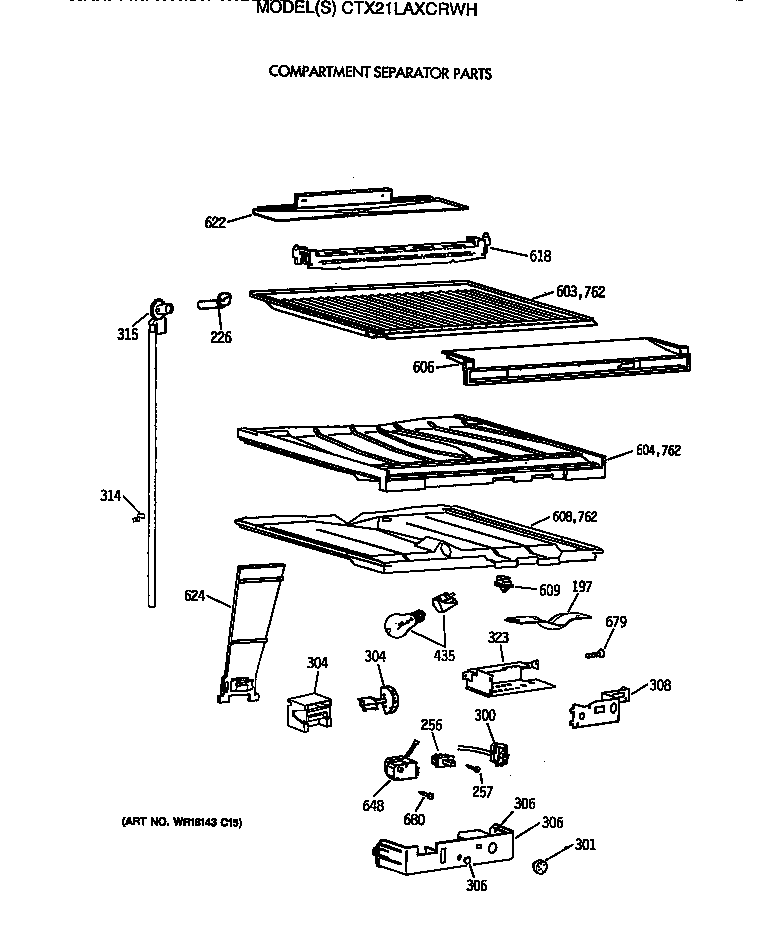 Compartment separator parts