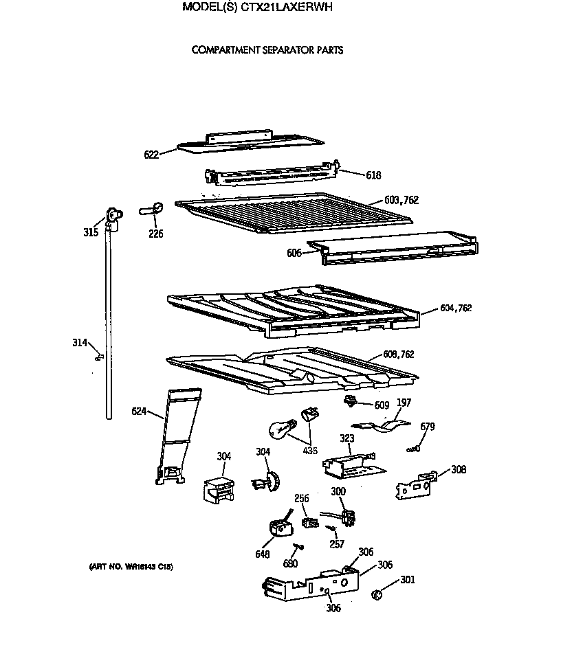 Compartment separator parts