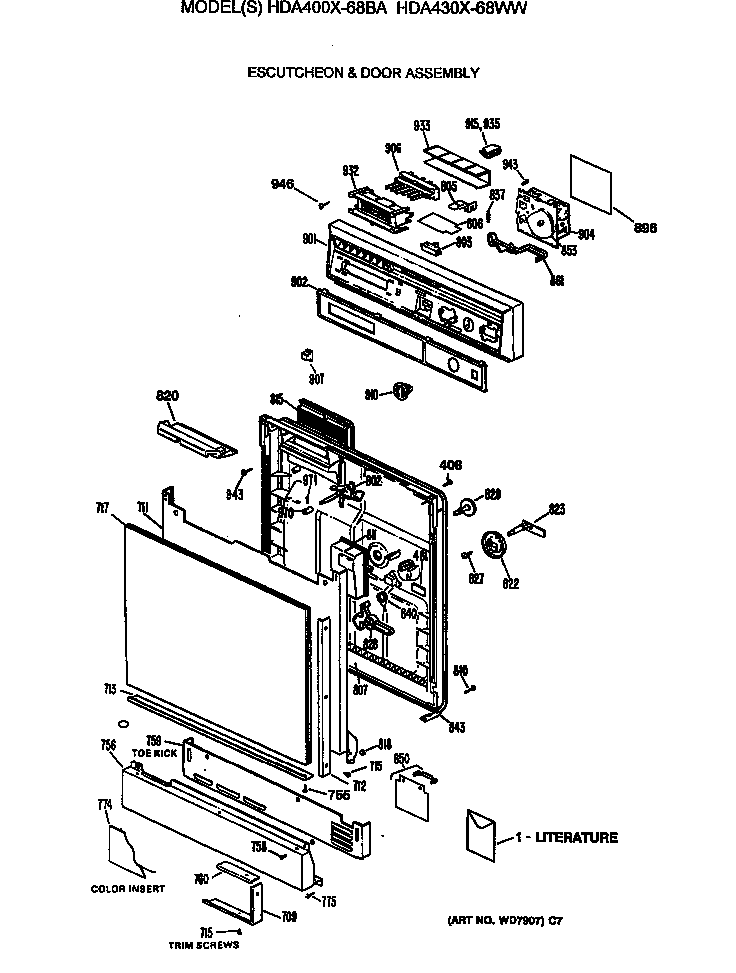 Escutcheon & door assembly