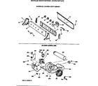 Hotpoint NWXR473ET0WB backsplash, blower & drive assembly diagram