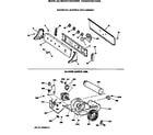 Hotpoint NWXR473GT0WB backsplash, blower & drive assembly diagram