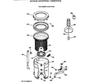 Hotpoint VJSR2070T2AB tub, basket & agitator diagram