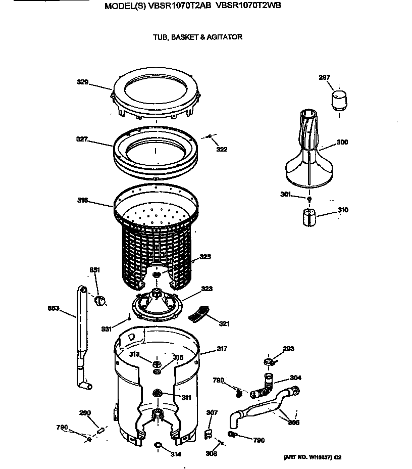 Tub, basket & agitator