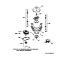 Hotpoint VWXR4100T6WB suspension, pump & drive components diagram
