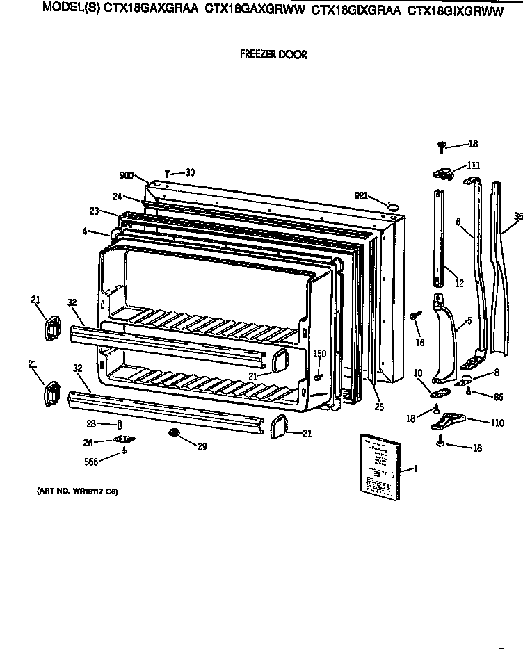 Freezer door