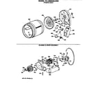 Hotpoint DLL3680SBLWW blower & drive assembly diagram