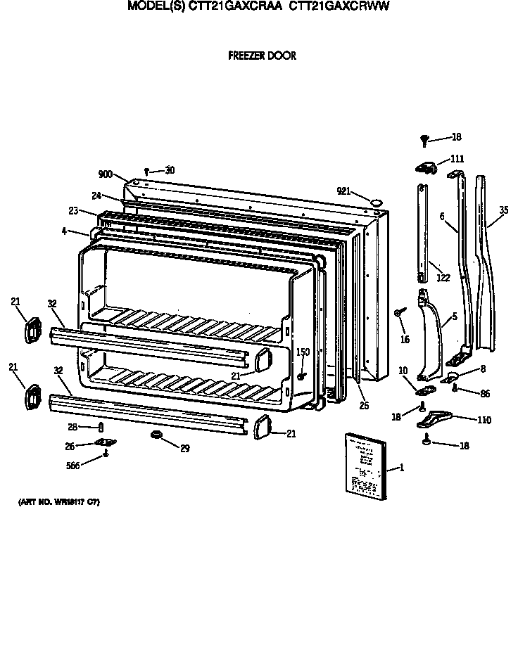 Freezer door
