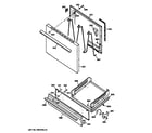 Hotpoint RGB525ET4WW door & drawer parts diagram