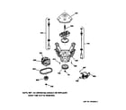GE YBXR1060T4WW suspension, pump & drive components diagram