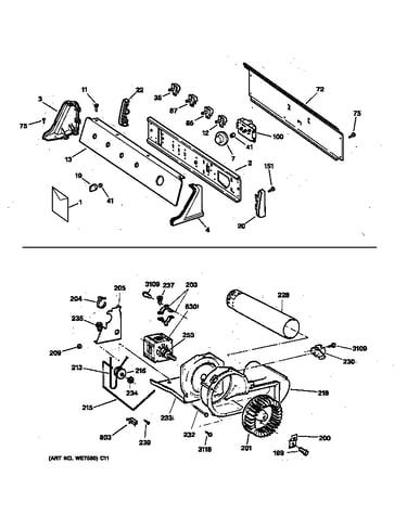 Backsplash, blower & drive assembly