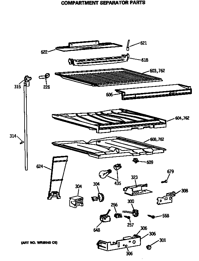 Compartment separator parts