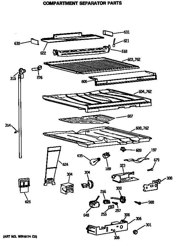 Compartment separator parts