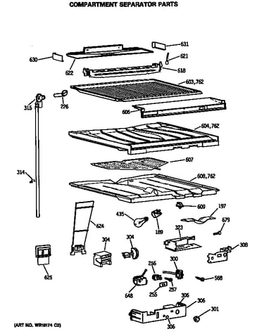Compartment separator parts