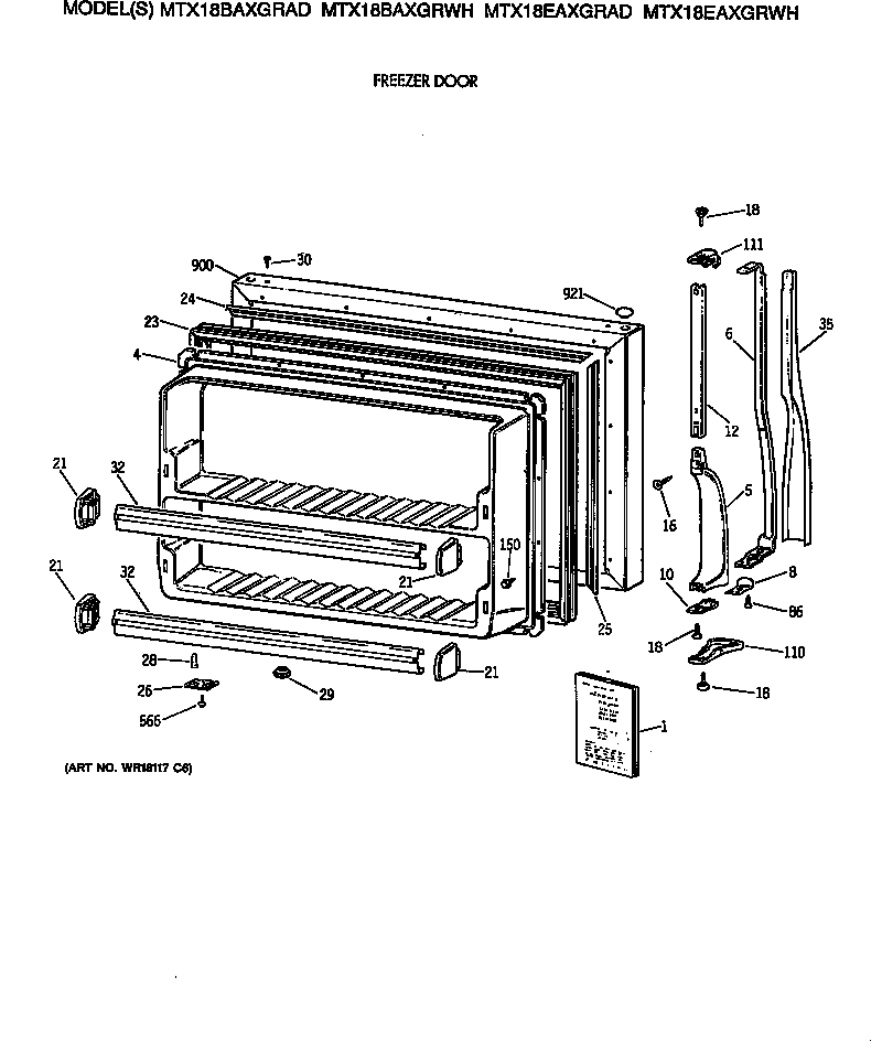 Freezer door