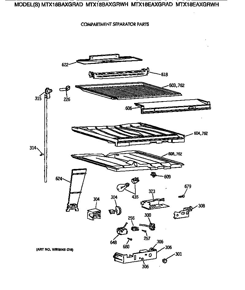 Compartment separator parts