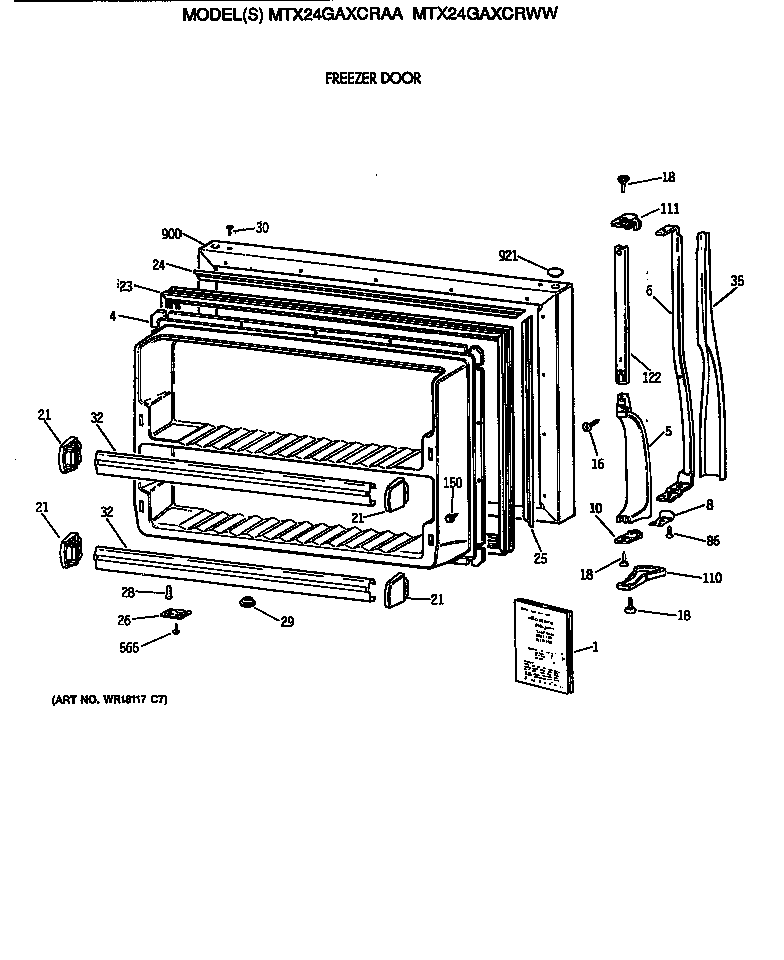 Freezer door