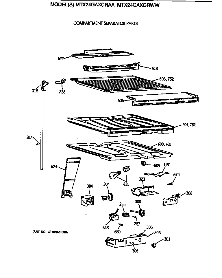 Compartment separator parts