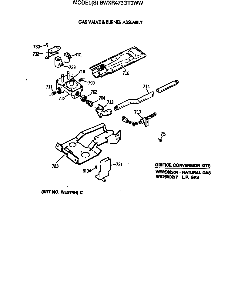 Gas valve & burner assembly