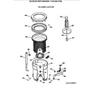GE YLXR1020T2WB tub, basket & agitator diagram