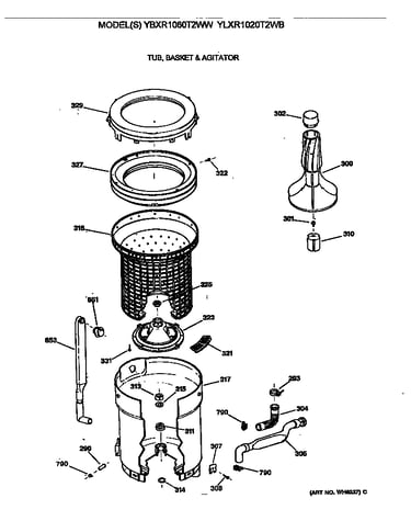 Tub, basket & agitator