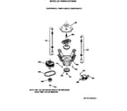 GE YWSR2100T2WW suspension, pump & drive components diagram