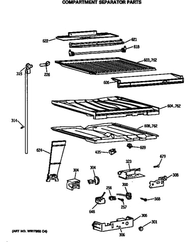 Compartment separator parts
