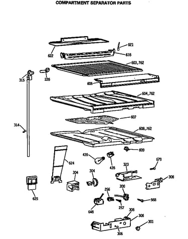 Compartment separator parts