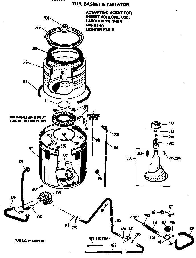 Tub, basket & agitator