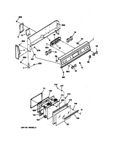 Control panel & oven door