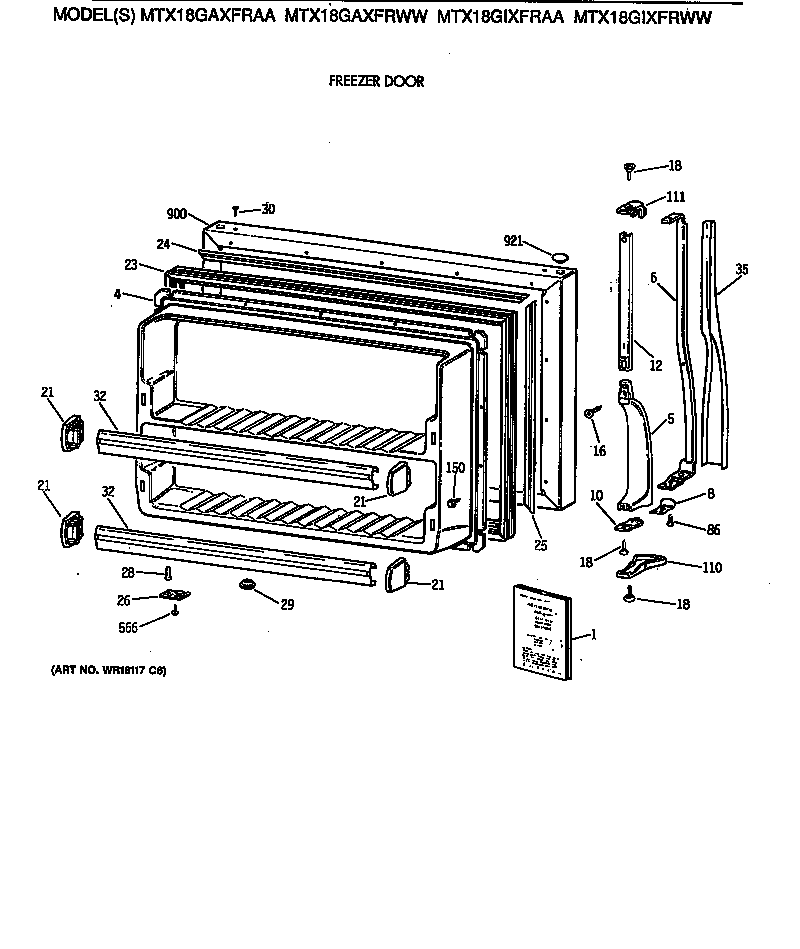 Freezer door