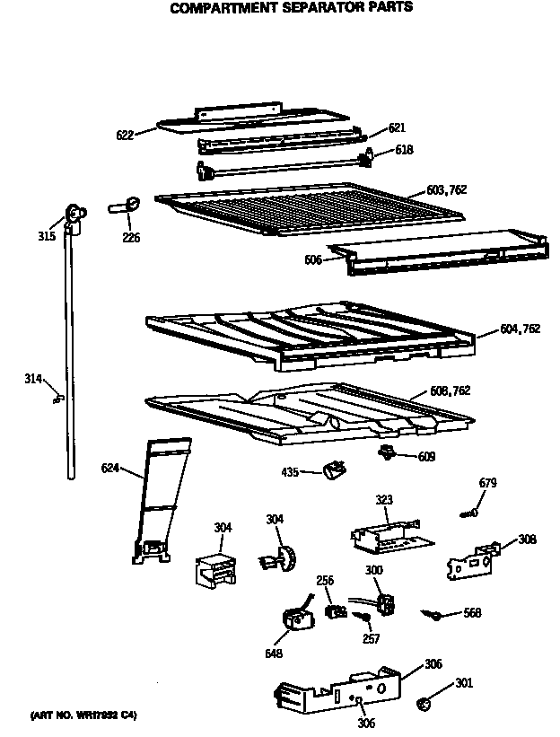 Compartment separator parts