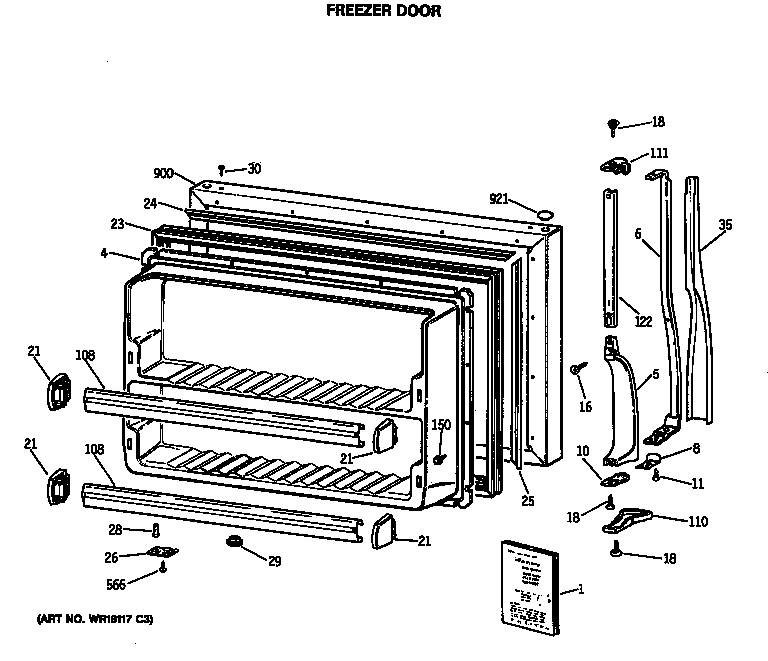 Freezer door