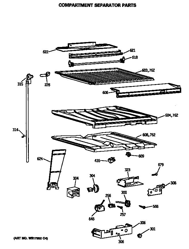Compartment separator parts