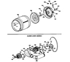 Hotpoint DLB3800SBLWW blower & drive assembly diagram