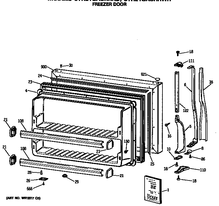Freezer door