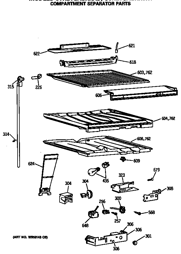 Compartment separator parts