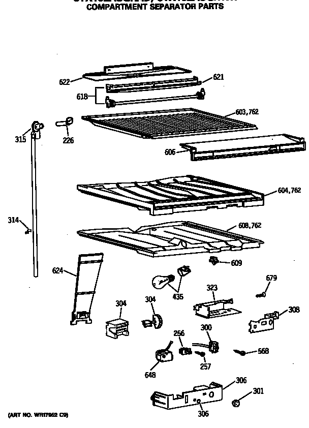 Compartment separator parts